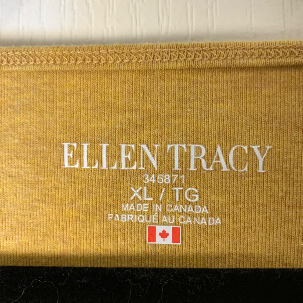 Ellen Tracy Mustard Long-Sleeve Women's Tee - Picture 3 of 7